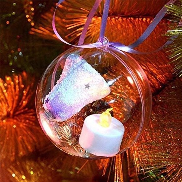 15 Pcs Hanging Candle Holder Clear Plastic Terrarium Globe Hanging Tea Lights Ca - Picture 5 of 7